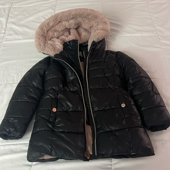 Michael Kors Size 5/6 black pink fur warm coat in good condition 🎀 - Picture 1 of 7